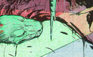 This color enhanced scan shows the hand stipple used in the yellow plate.