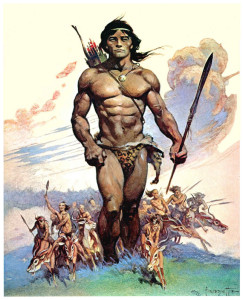 "Tarzan and the Ant Men" Frank Frazetta, oil over watercolor, 1974