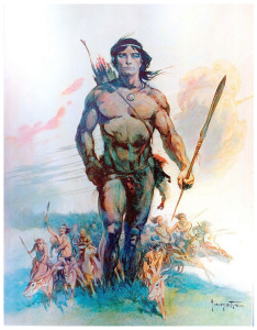 "Tarzan and the Ant Men" Frank Frazetta watercolor, 1961