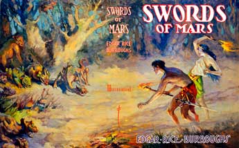 Original Dust-jacket -> Recoverings Dust-jacket (Restored Painting) Swords of Mars