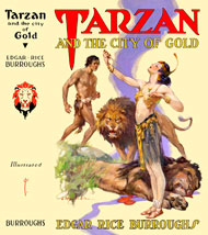 Original Dust-jacket -> Recoverings Dust-jacket (Restored Painting) Tarzan and the City of Gold