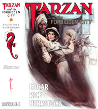 Original 1938 Dust-jacket Detail Compared to Recoverings Dust-jacket Reconstructed with the Original Art Tarzan and the Forbidden City