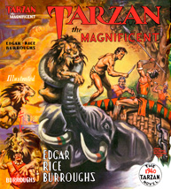 Original 1939 Dust-jacket Detail Compared to Recoverings Restored Dust-jacket Tarzan the Magnificent