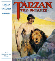 Tarzan and the black-maned lion.